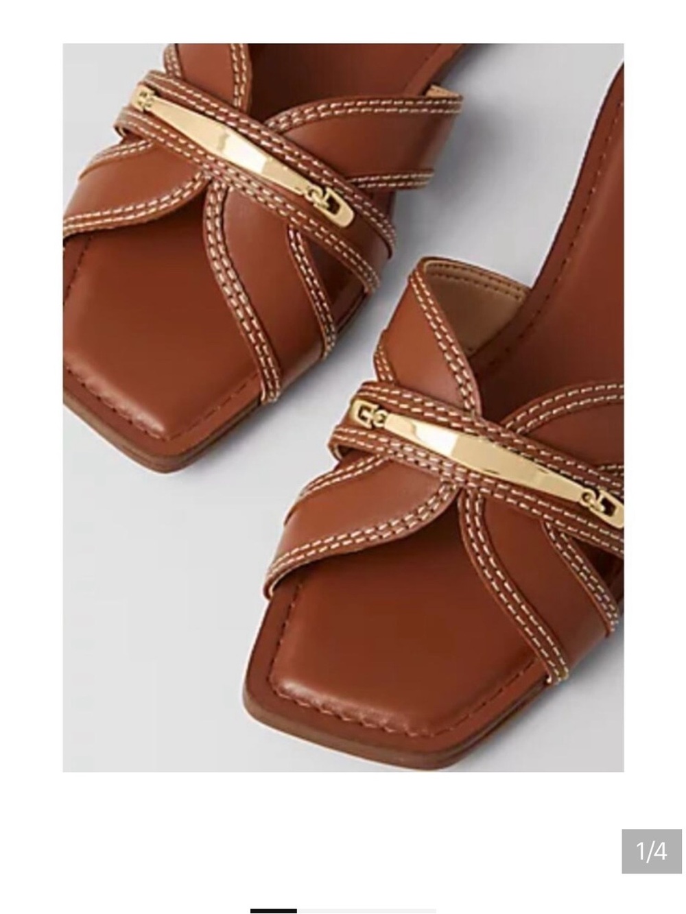 ANN TAYLOR Leather Embellished Cross Strap Sandals - Size 10